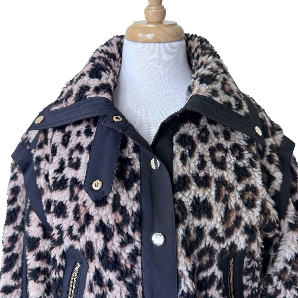 Veronica Beard Anita Sherpa faux-fur Bomber jacket in leopard print Size Small - Picture 7 of 10